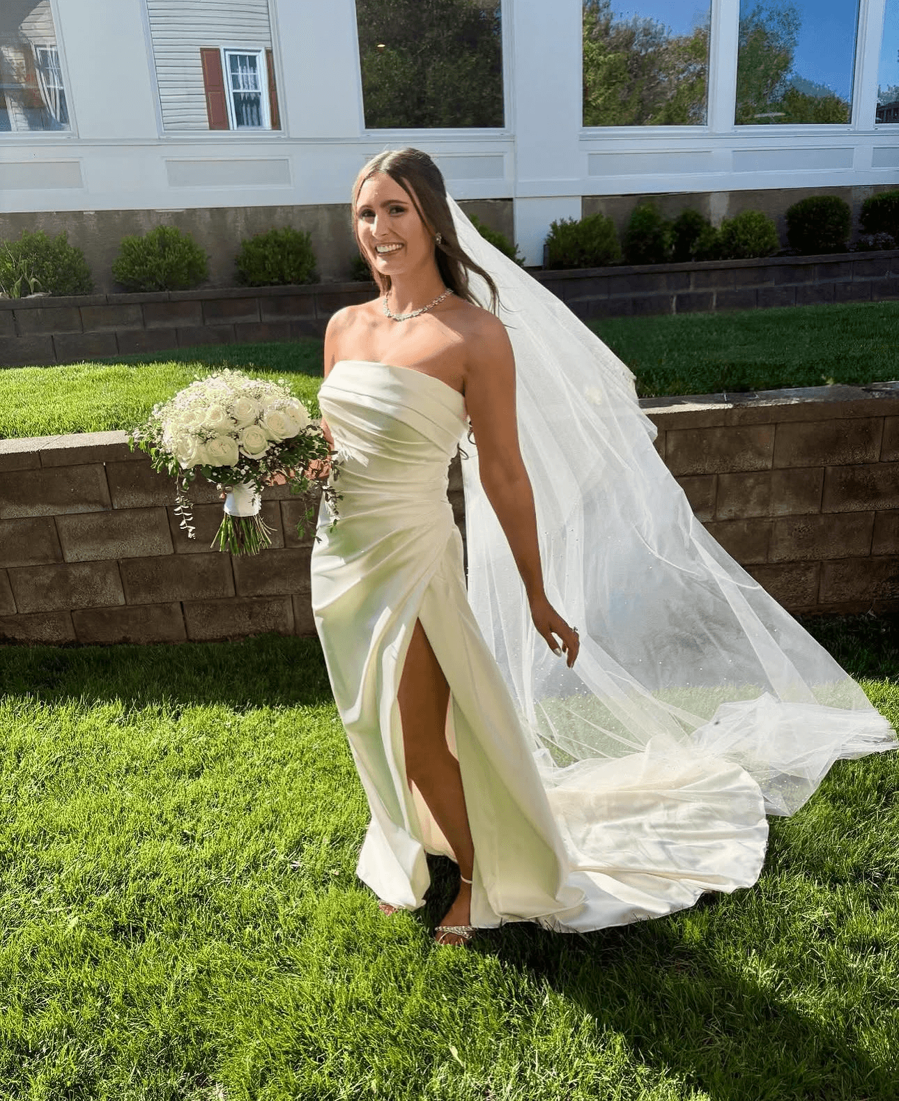 On The Glow Tan bridal client outdoors