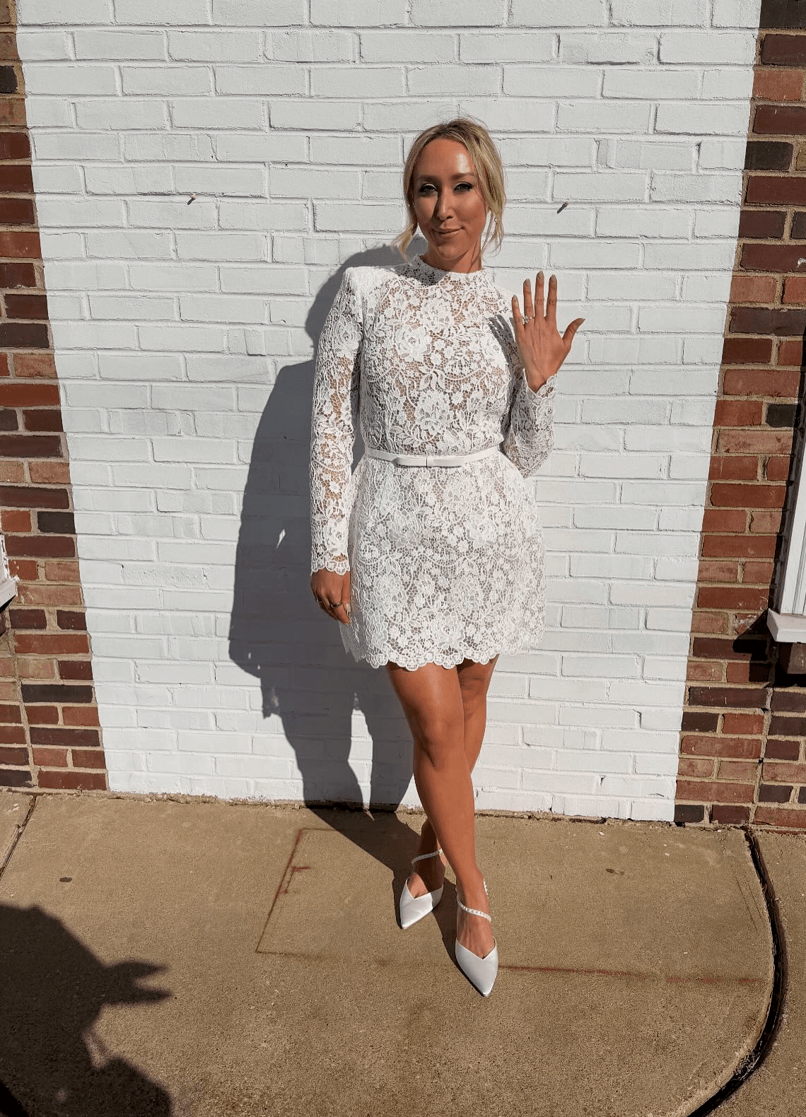 Bride outdoors after a spray tan